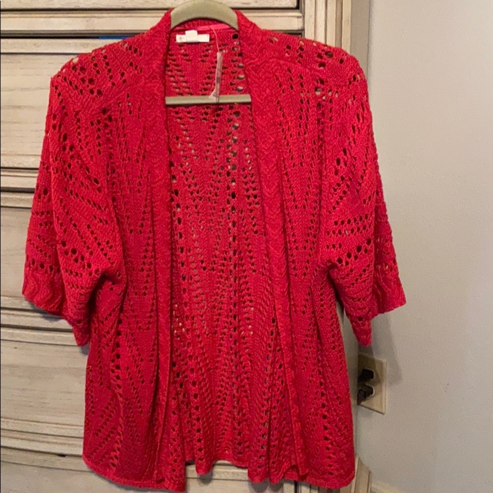 Women plus hot pink shrug